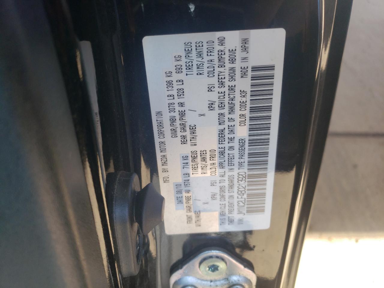 Photo 10 from auction – 2011 MAZDA MX-5 MIATA with VIN JM1NC2LF4B0213920