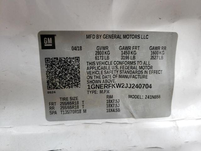 Photo 10 from auction – 2018 CHEVROLET TRAVERSE L with VIN 1GNERFKW2JJ240704