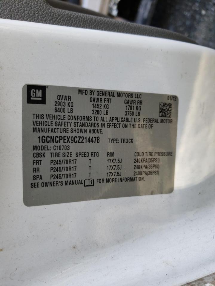 Photo 10 from auction – 2012 CHEVROLET SILVERADO with VIN 1GCNCPEX9CZ214478