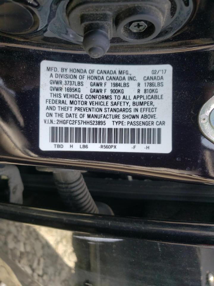 Photo 10 from auction – 2017 HONDA CIVIC LX with VIN 2HGFC2F57HH523895