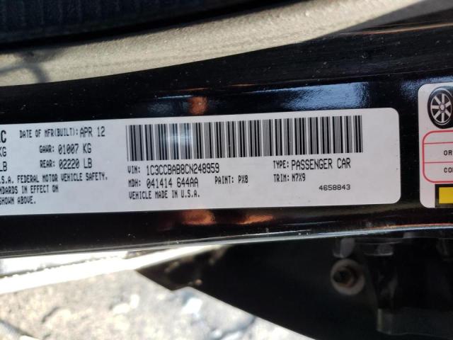 Photo 10 from auction – 2012 CHRYSLER 200 LX with VIN 1C3CCBAB8CN248959