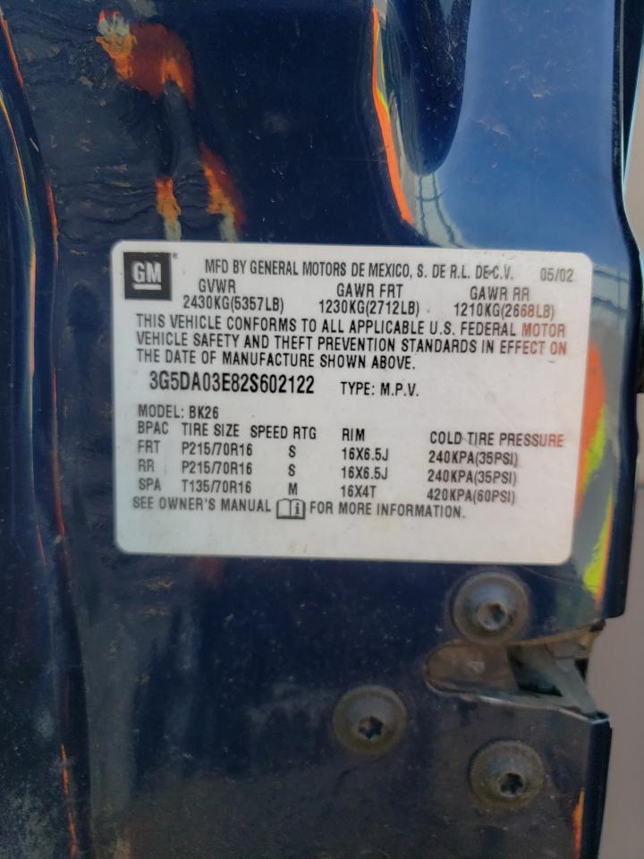 Photo 10 from auction – 2002 BUICK RENDEZVOUS with VIN 3G5DA03E82S602122