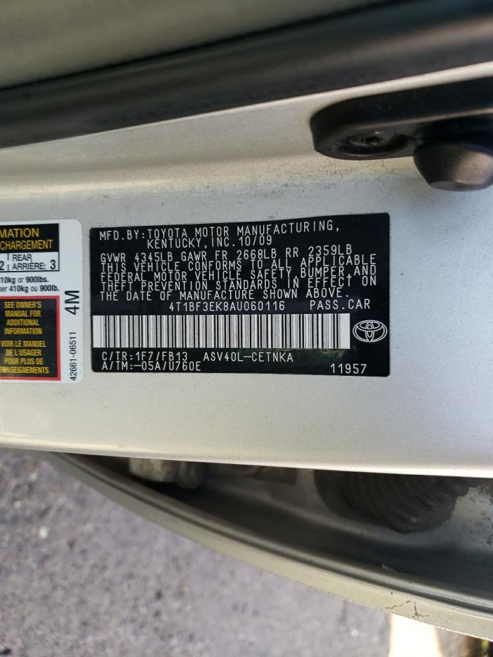 Photo 10 from auction – 2010 TOYOTA CAMRY BASE with VIN 4T1BF3EK8AU060116