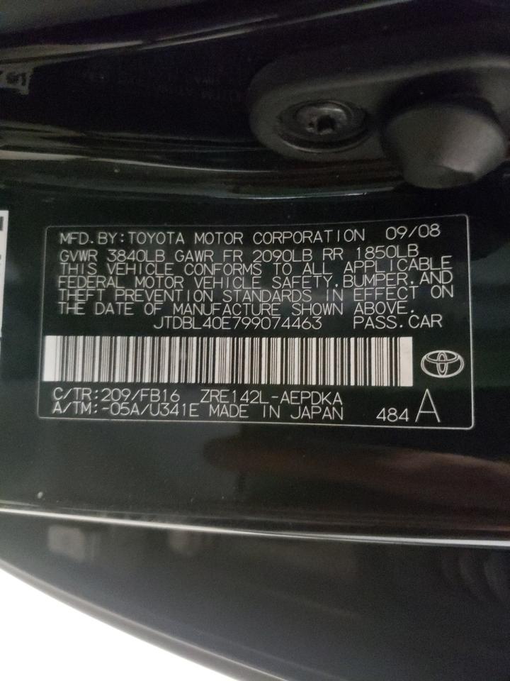 Photo 10 from auction – 2009 TOYOTA COROLLA BA with VIN JTDBL40E799074463