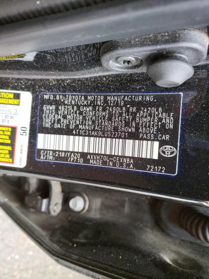 Photo 10 from auction – 2020 TOYOTA CAMRY LE with VIN 4T1C31AK9LU523701