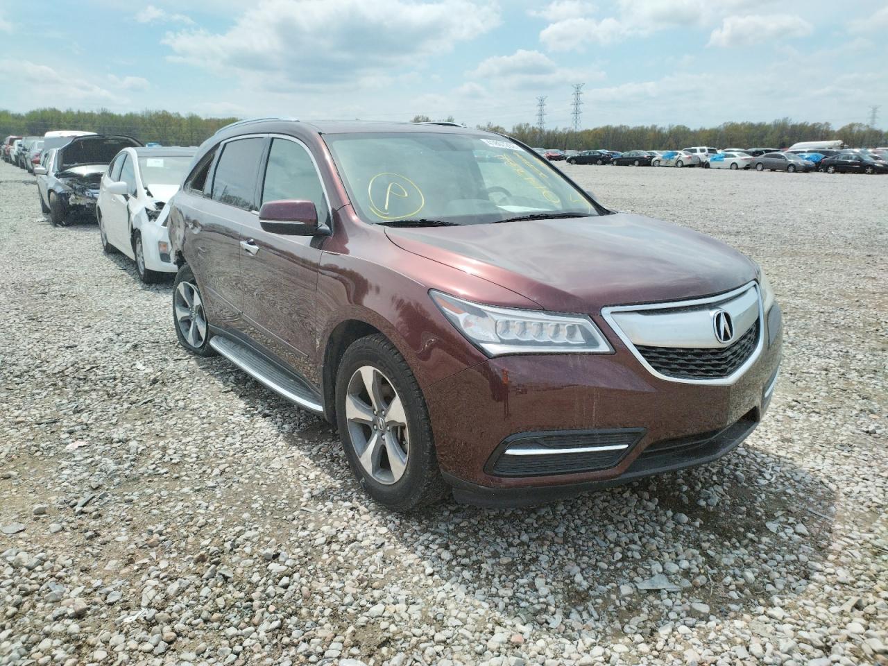ACURA MDX 2016 with VIN 5FRYD3H23GB014824 - Photo from auction