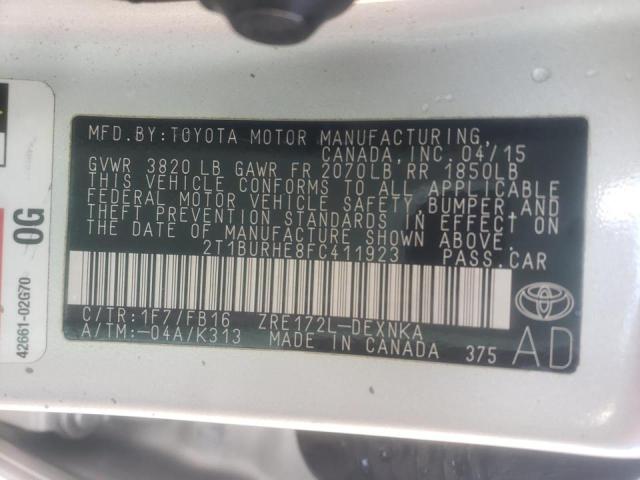 Photo 10 from auction – 2015 TOYOTA COROLLA L with VIN 2T1BURHE8FC411923