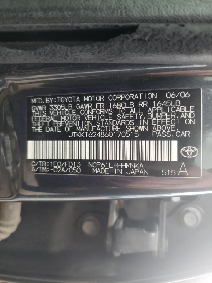 Photo 10 from auction – 2006 TOYOTA SCION XA with VIN JTKKT624860170515