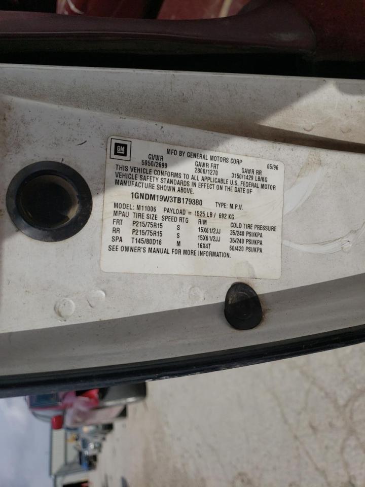 Photo 10 from auction – 1996 CHEVROLET ASTRO with VIN 1GNDM19W3TB179380
