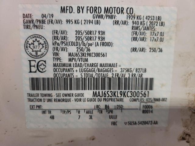 صورة رقم 10 من المزاد - 2019 FORD ECOSPORT T مع VIN MAJ6S3KL9KC300561