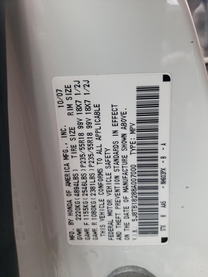 Photo 10 from auction – 2008 ACURA RDX with VIN 5J8TB18288A007000