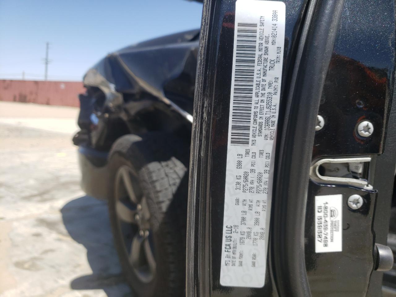 Photo 10 from auction – 2018 RAM 1500 SLT with VIN 1C6RR6LT1JS255310