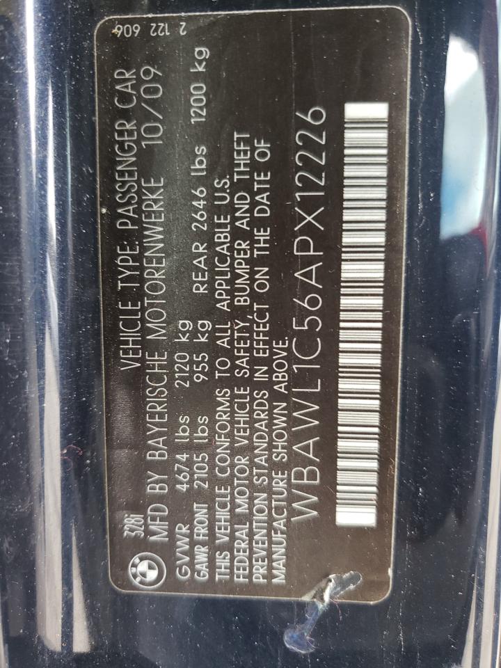 Photo 10 from auction – 2010 BMW 328 I with VIN WBAWL1C56APX12226