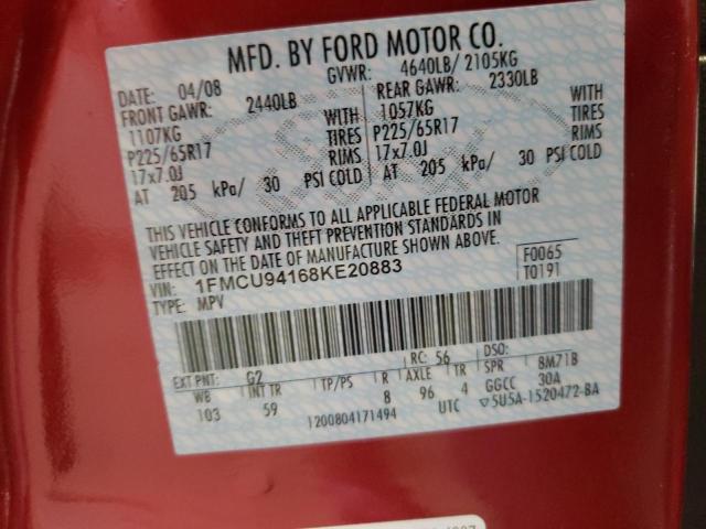 Photo 10 from auction – 2008 FORD ESCAPE LIM with VIN 1FMCU94168KE20883