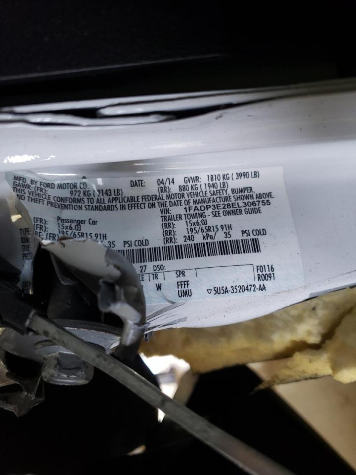 Photo 10 from auction – 2014 FORD FOCUS S with VIN 1FADP3E28EL306755