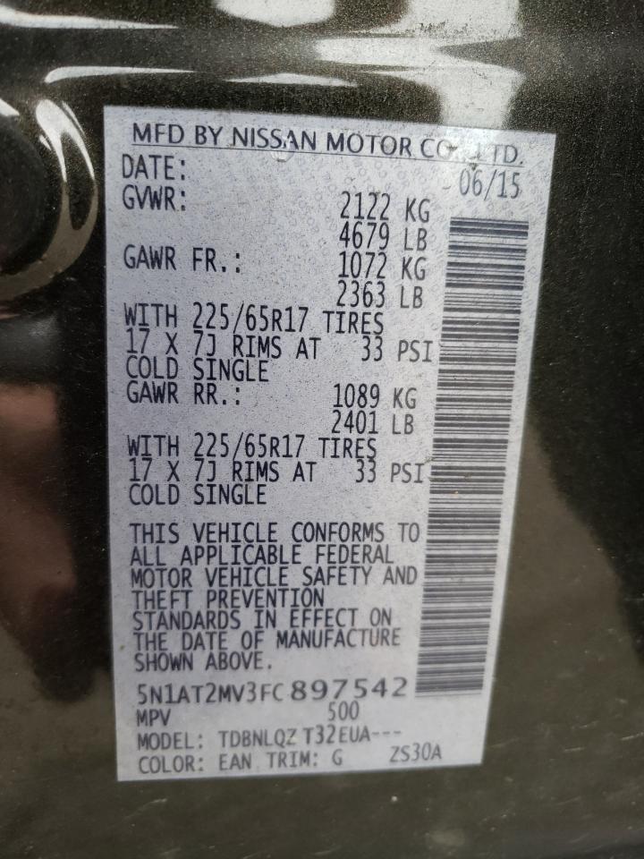 Photo 10 from auction – 2015 NISSAN ROGUE S with VIN 5N1AT2MV3FC897542