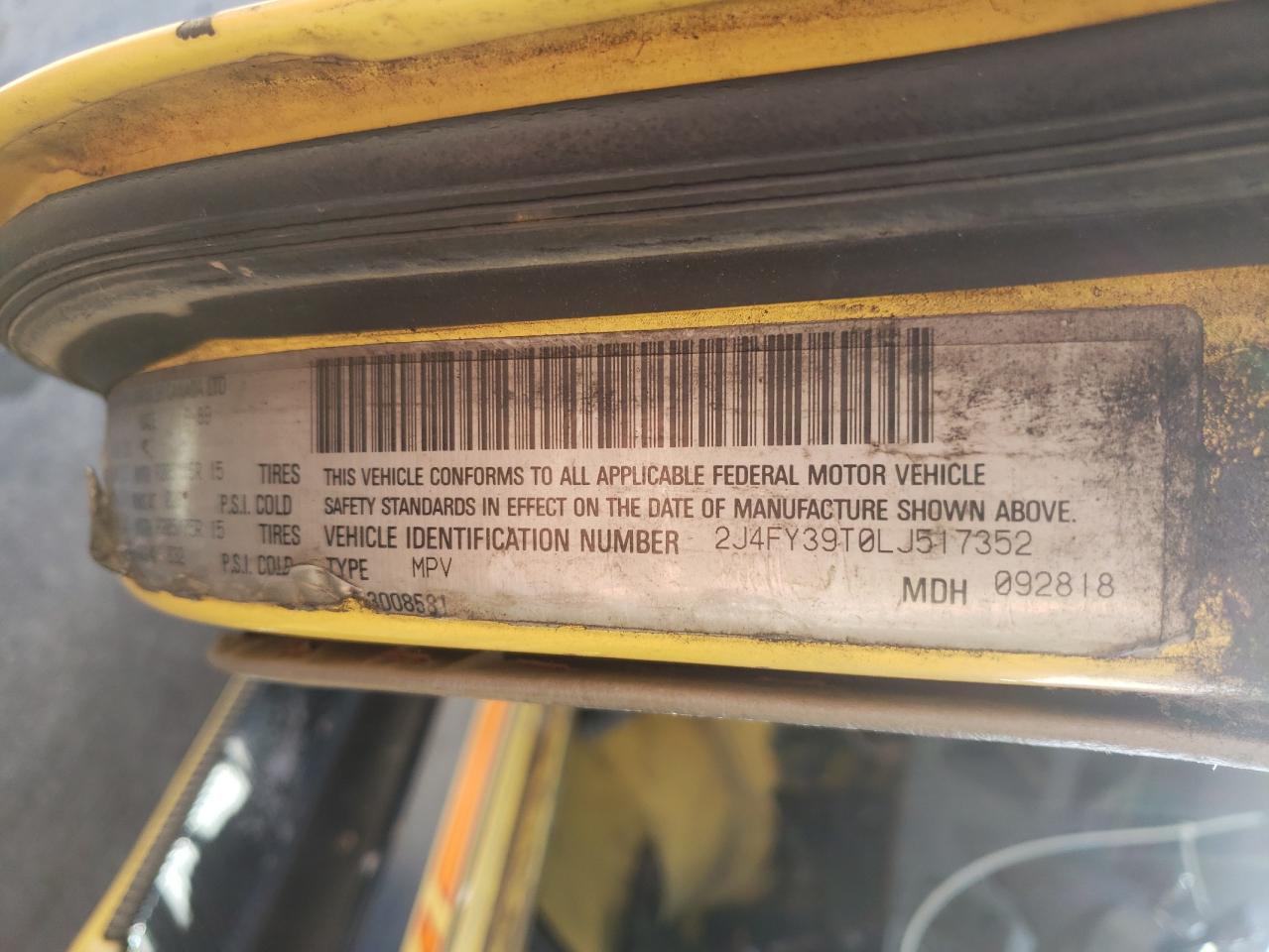 Photo 10 from auction – 1990 JEEP WRANGLER / with VIN 2J4FY39T0LJ517352