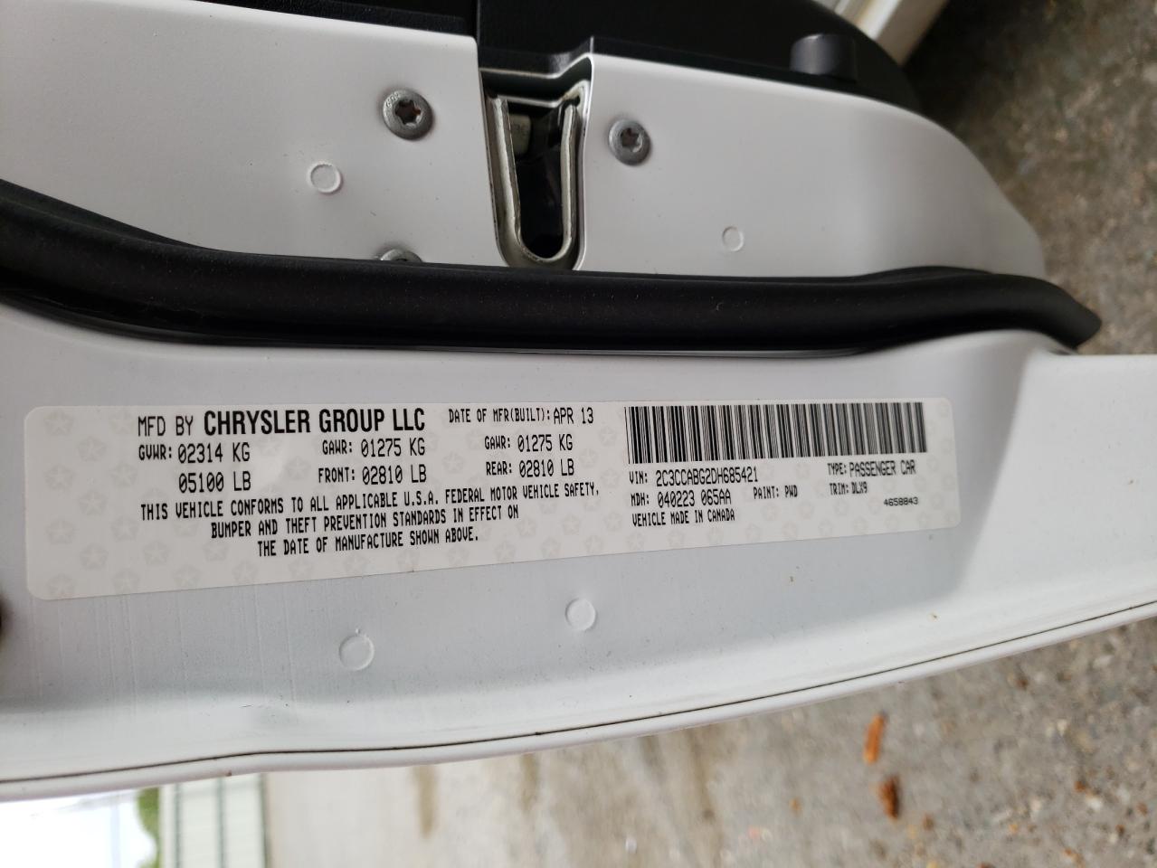 Фото 10 с аукциона – 2013 CHRYSLER 300 S с VIN 2C3CCABG2DH685421