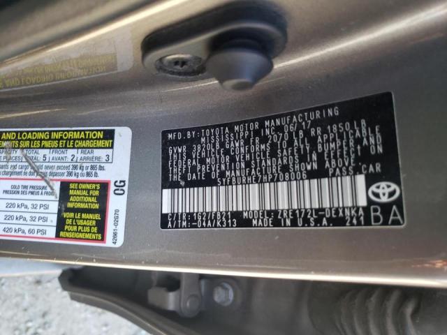 Photo 10 from auction – 2017 TOYOTA COROLLA L with VIN 5YFBURHE7HP708006