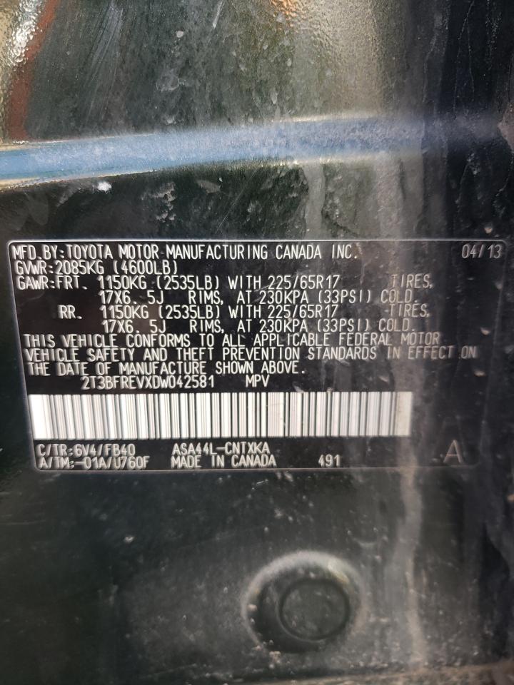 Photo 10 from auction – 2013 TOYOTA RAV4 LE with VIN 2T3BFREVXDW042581