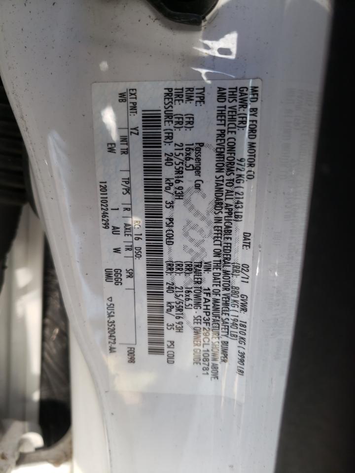 Photo 10 from auction – 2012 FORD FOCUS SE with VIN 1FAHP3F29CL108781