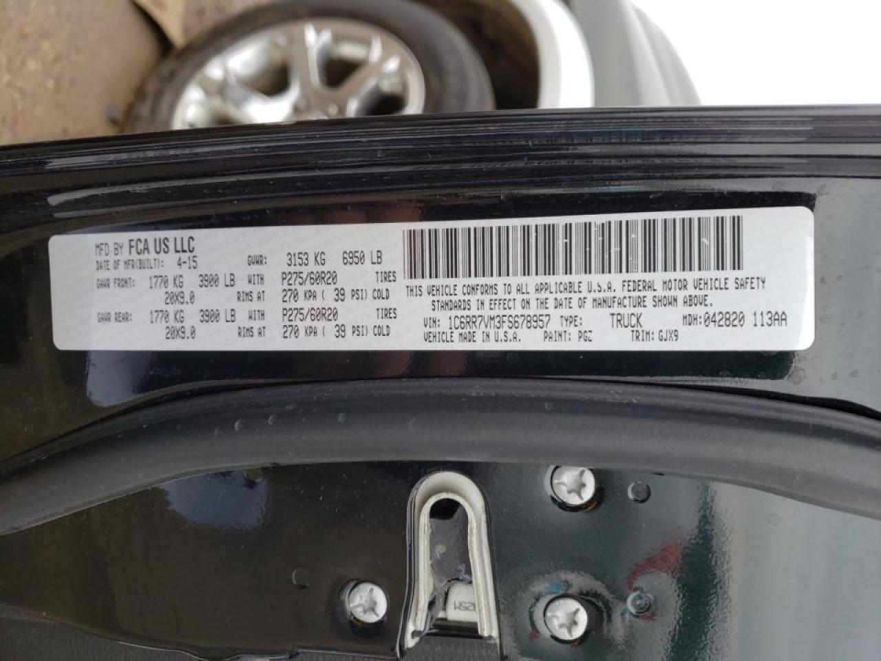 Photo 10 from auction – 2015 RAM 1500 LARAM with VIN 1C6RR7VM3FS678957