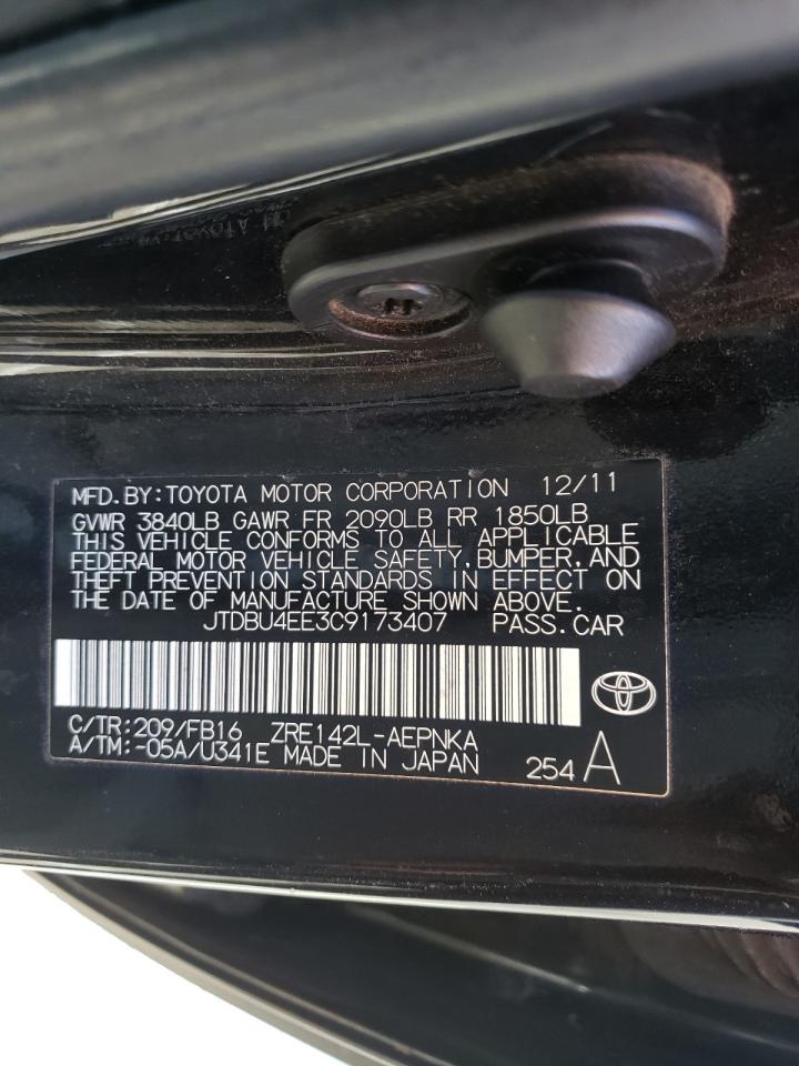 Photo 10 from auction – 2012 TOYOTA COROLLA BA with VIN JTDBU4EE3C9173407