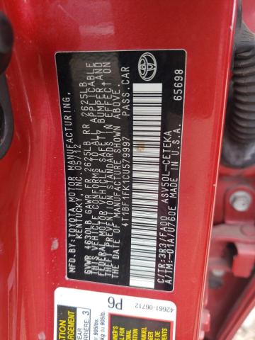 Photo 10 from auction – 2012 TOYOTA CAMRY BASE with VIN 4T1BF1FK1CU579997