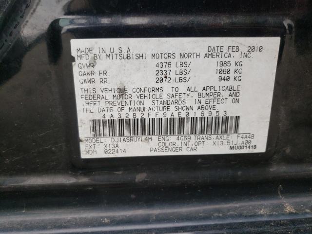 Photo 10 from auction – 2010 MITSUBISHI GALANT FE with VIN 4A32B2FF9AE016953