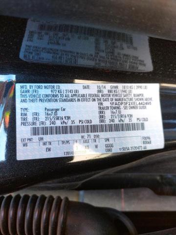 Photo 10 from auction – 2014 FORD FOCUS SE with VIN 1FADP3F2XEL442495