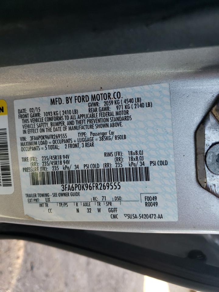 Photo 10 from auction – 2015 FORD FUSION TIT with VIN 3FA6P0K96FR269555