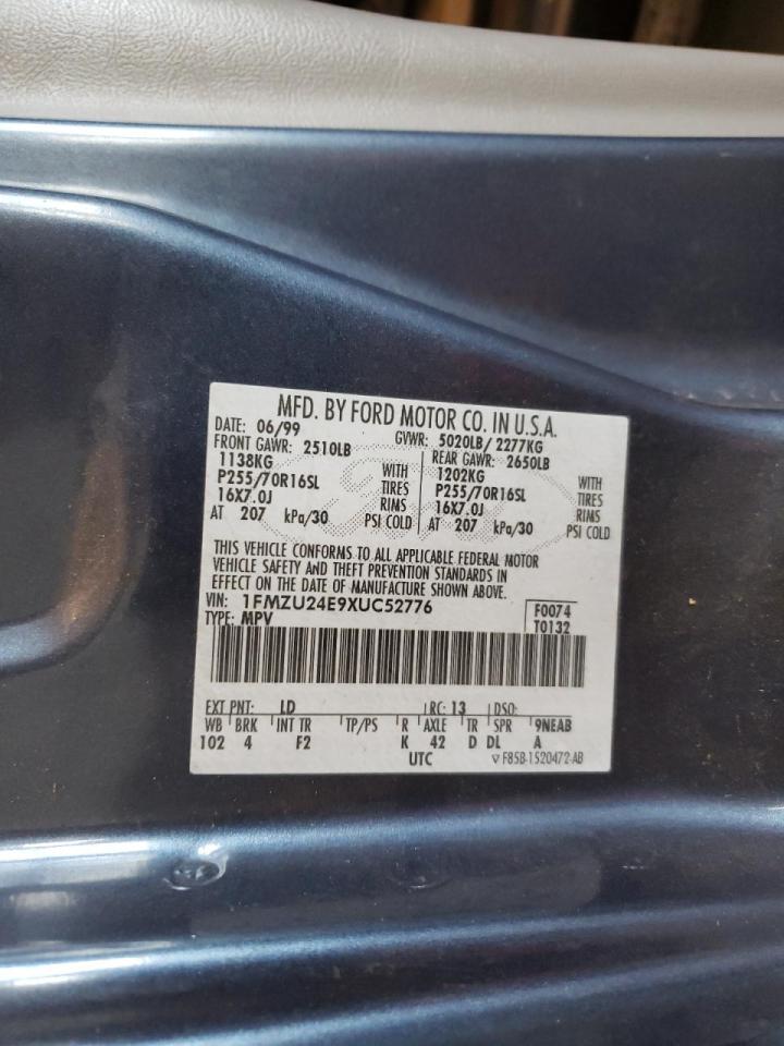 Photo 10 from auction – 1999 FORD EXPLORER with VIN 1FMZU24E9XUC52776