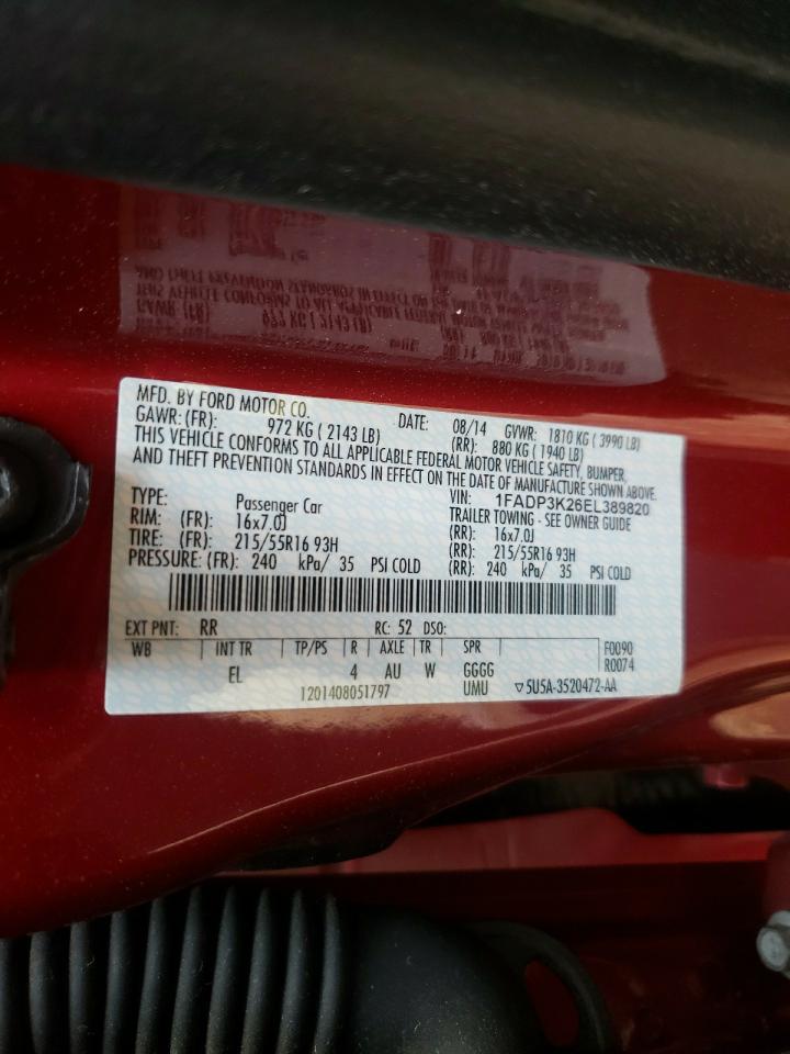 Zdjęcie 10 z aukcji – 2014 FORD FOCUS SE z VIN 1FADP3K26EL389820