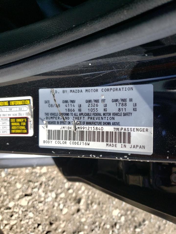 Photo 10 from auction – 2009 MAZDA SPEED 3 with VIN JM1BK34M991215840