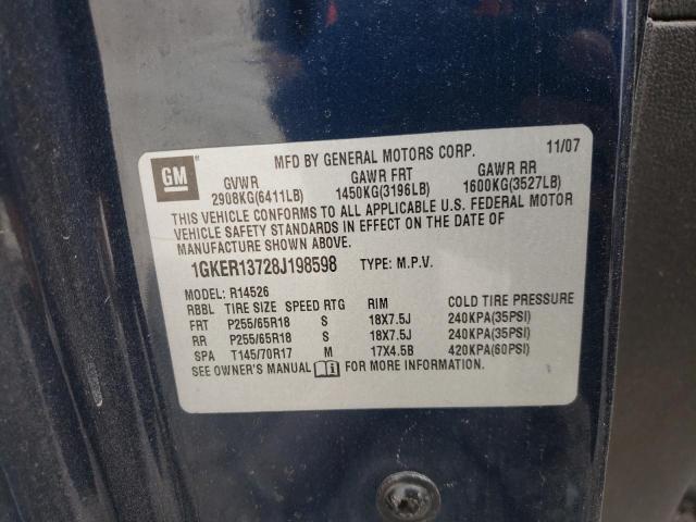 Photo 10 from auction – 2008 GMC ACADIA SLE with VIN 1GKER13728J198598