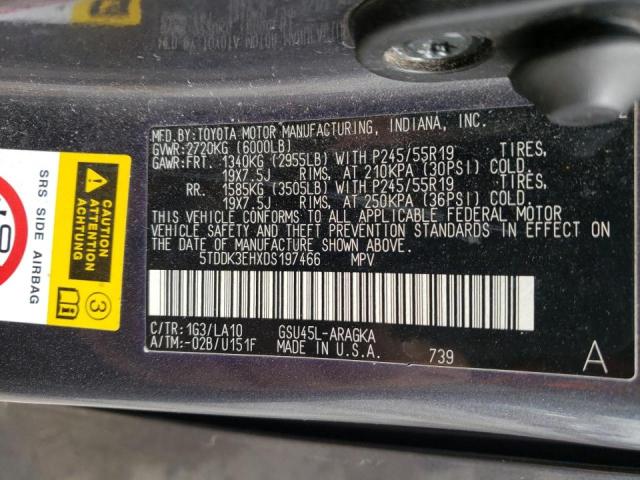 Photo 10 from auction – 2013 TOYOTA HIGHLANDER with VIN 5TDDK3EHXDS197466
