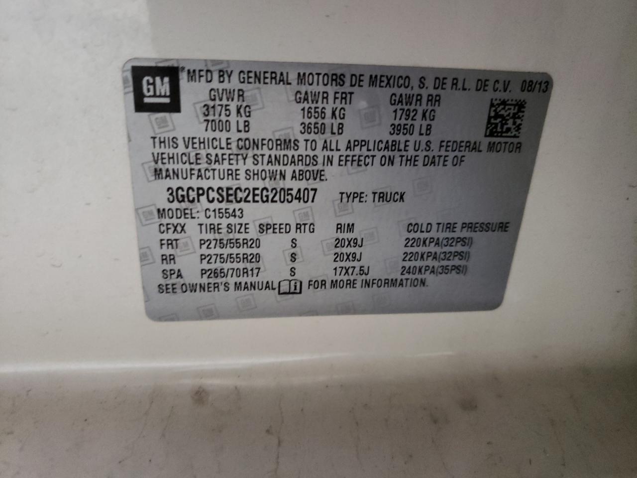 Photo 10 from auction – 2014 CHEVROLET SILVERADO with VIN 3GCPCSEC2EG205407