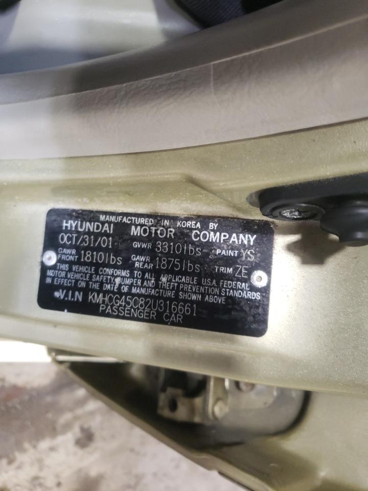 Photo 10 from auction – 2002 HYUNDAI ACCENT GL with VIN KMHCG45C82U316661