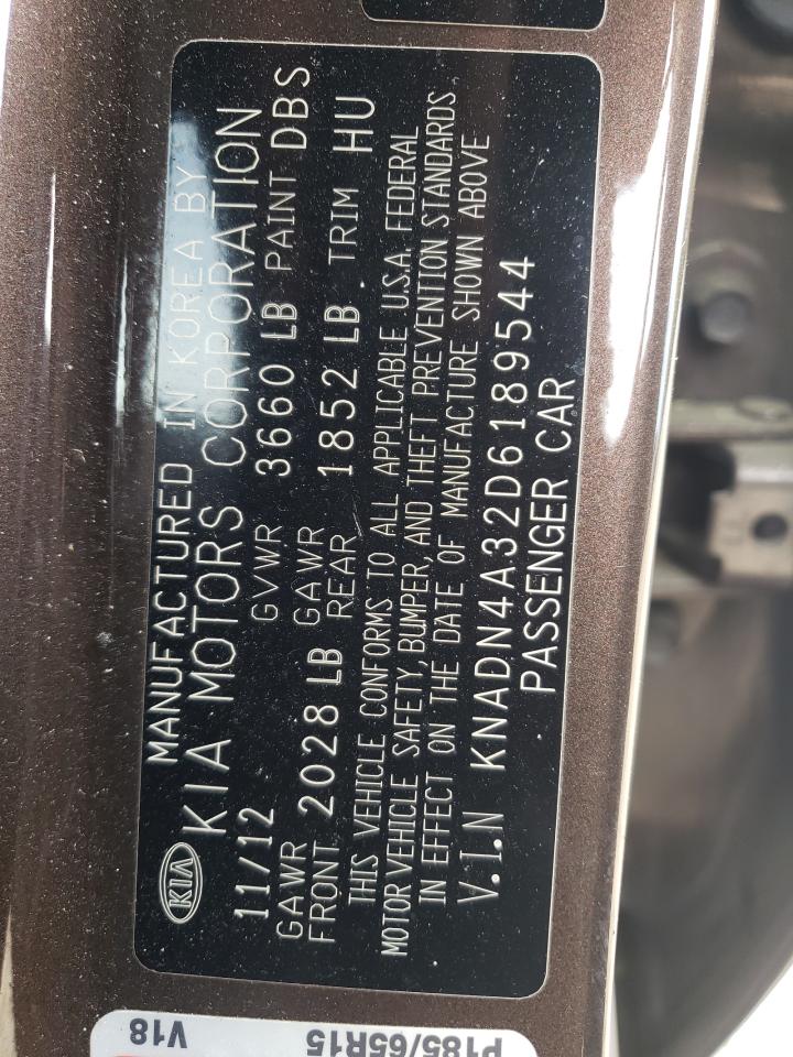 Photo 10 from auction – 2013 KIA RIO EX with VIN KNADN4A32D6189544