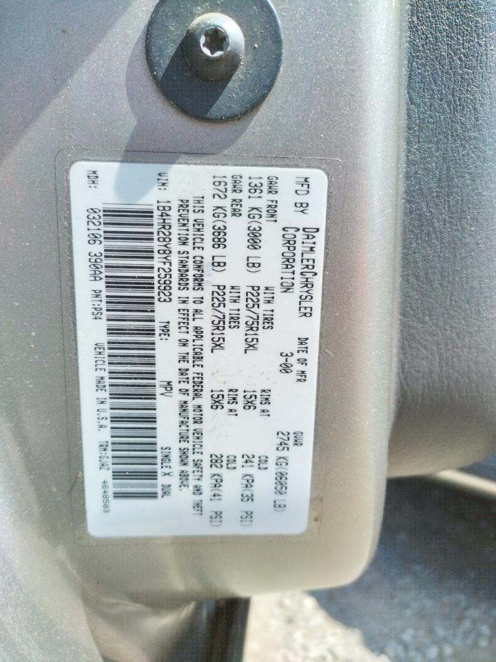 Photo 11 from auction – 2000 DODGE DURANGO with VIN 1B4HR28Y8YF259923