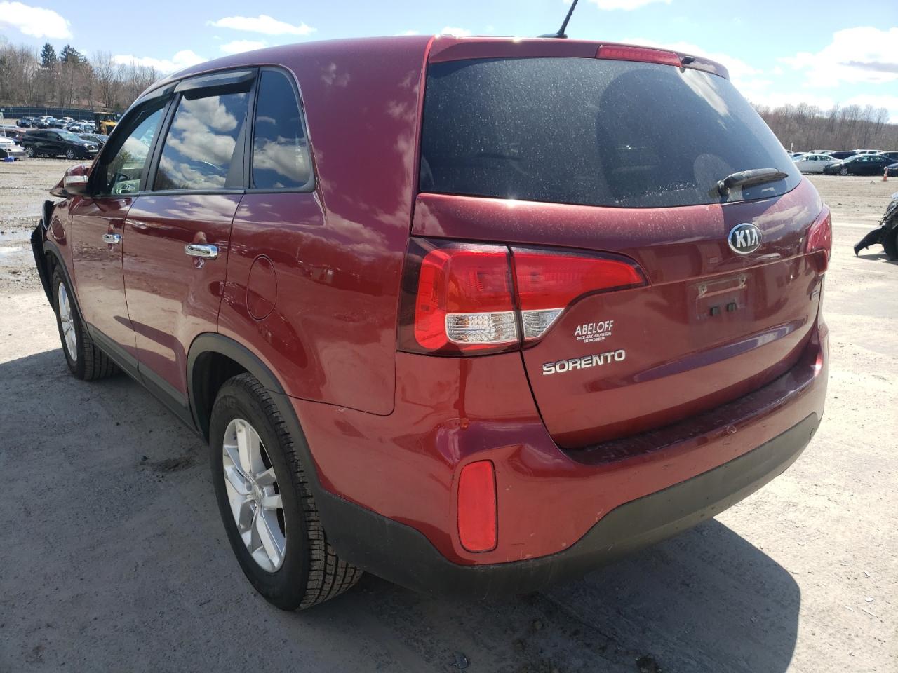 Photo 3 from auction – 2014 KIA SORENTO LX with VIN 5XYKT3A62EG485280
