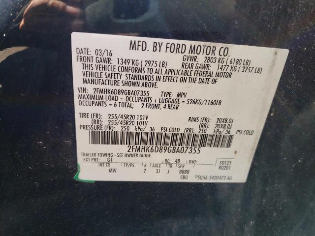 Photo 10 from auction – 2016 FORD FLEX LIMIT with VIN 2FMHK6D89GBA07355