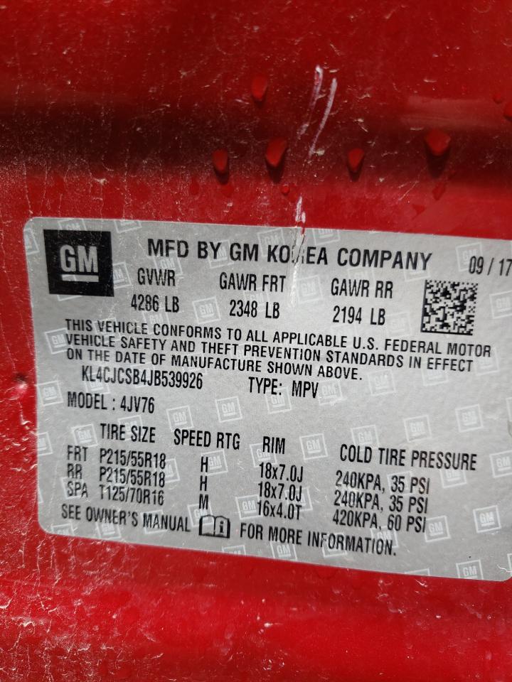 Photo 10 from auction – 2018 BUICK ENCORE ESS with VIN KL4CJCSB4JB539926