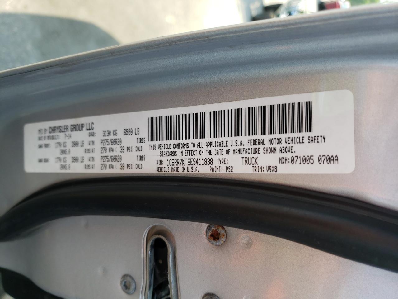 Photo 10 from auction – 2014 RAM 1500 ST with VIN 1C6RR7KT6ES411838