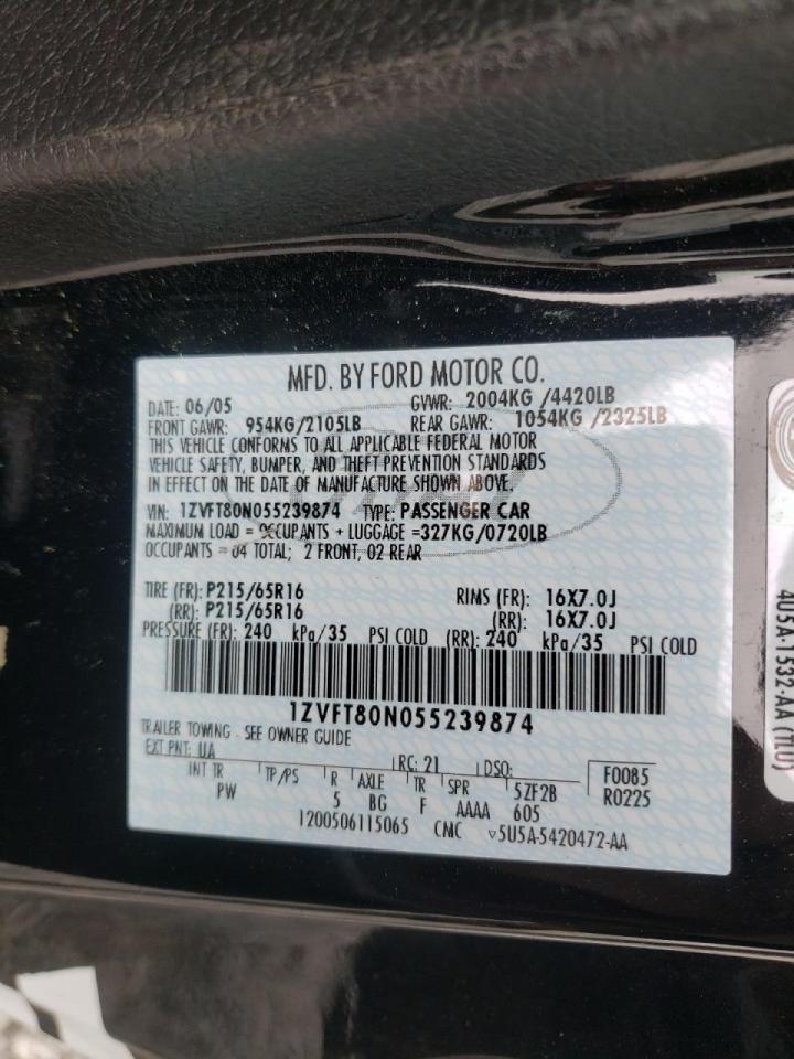 Photo 10 from auction – 2005 FORD MUSTANG with VIN 1ZVFT80N055239874