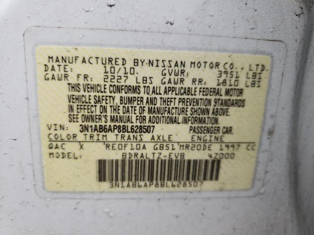 Photo 10 from auction – 2011 NISSAN SENTRA 2.0 with VIN 3N1AB6AP8BL628507