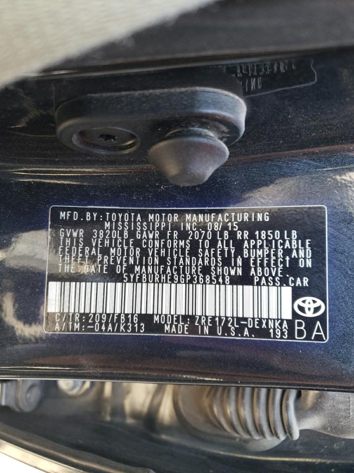 Photo 11 from auction – 2016 TOYOTA COROLLA L with VIN 5YFBURHE9GP368548