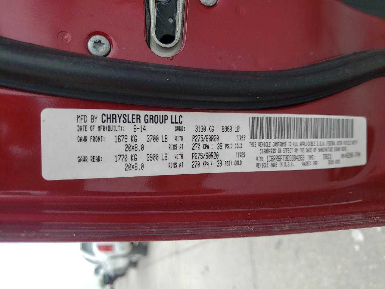 Photo 10 from auction – 2014 RAM 1500 ST with VIN 1C6RR6FT9ES384283