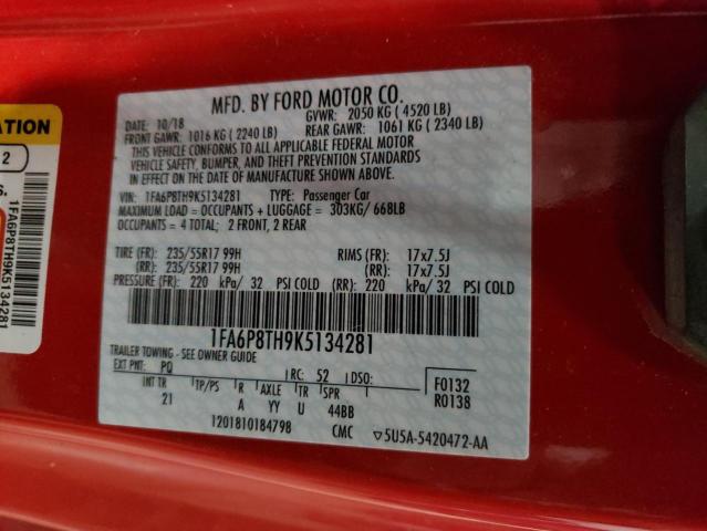 Photo 10 from auction – 2019 FORD MUSTANG with VIN 1FA6P8TH9K5134281