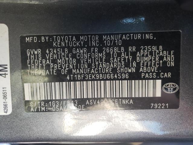 Zdjęcie 10 z aukcji – 2011 TOYOTA CAMRY BASE z VIN 4T1BF3EK9BU664596